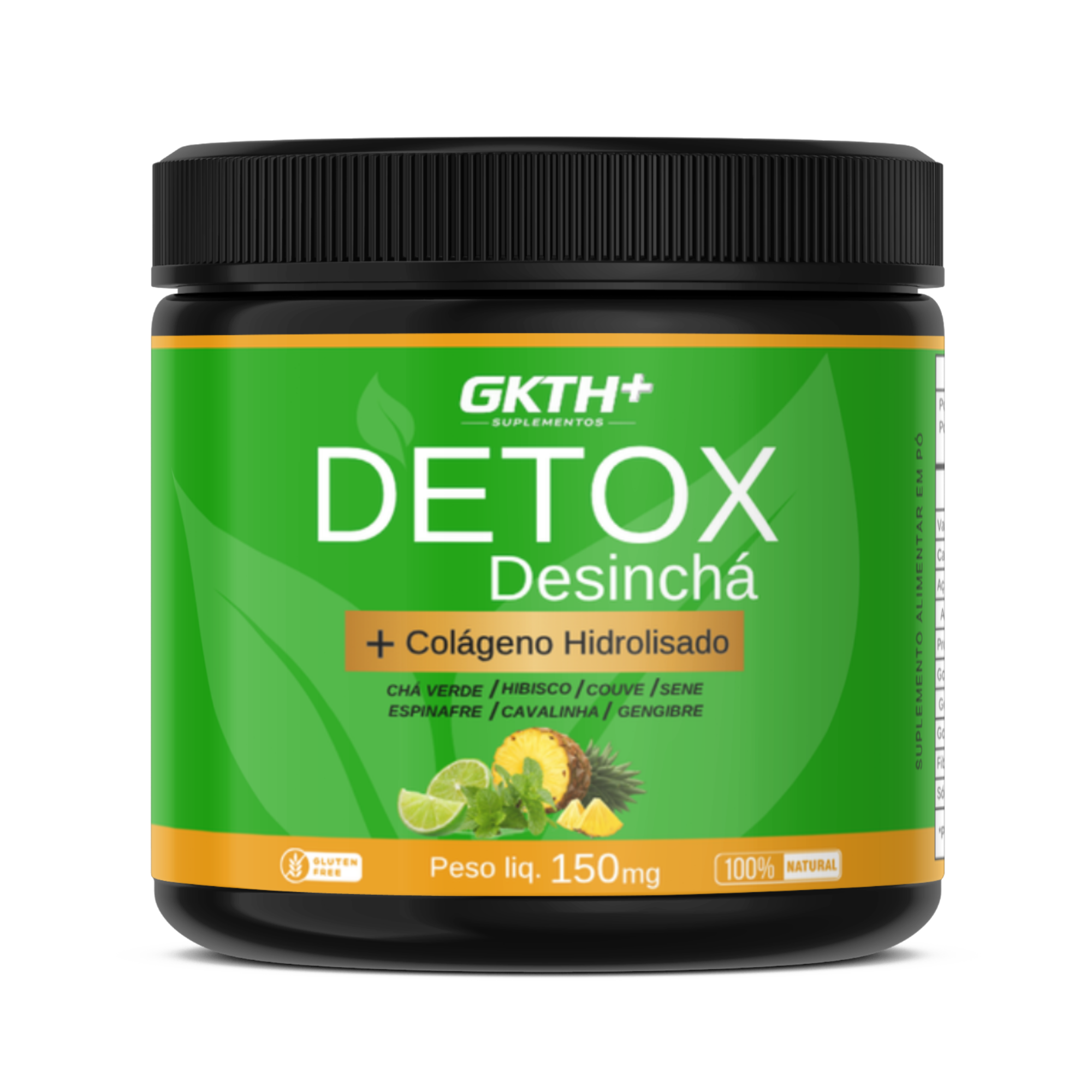 Detox desincha com colageno hidrolisado 150g GKTH suplementos