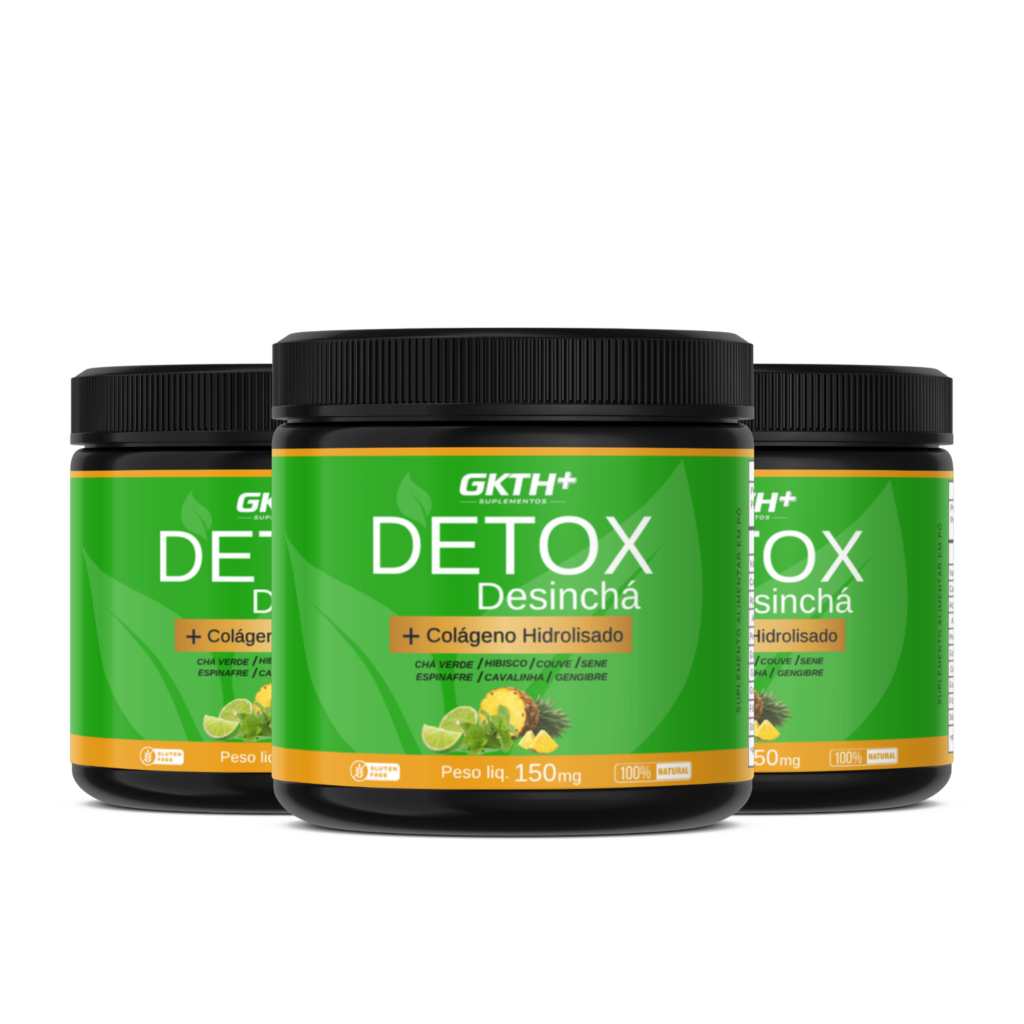 Detox desincha com colageno hidrolisado 150g GKTH suplementos